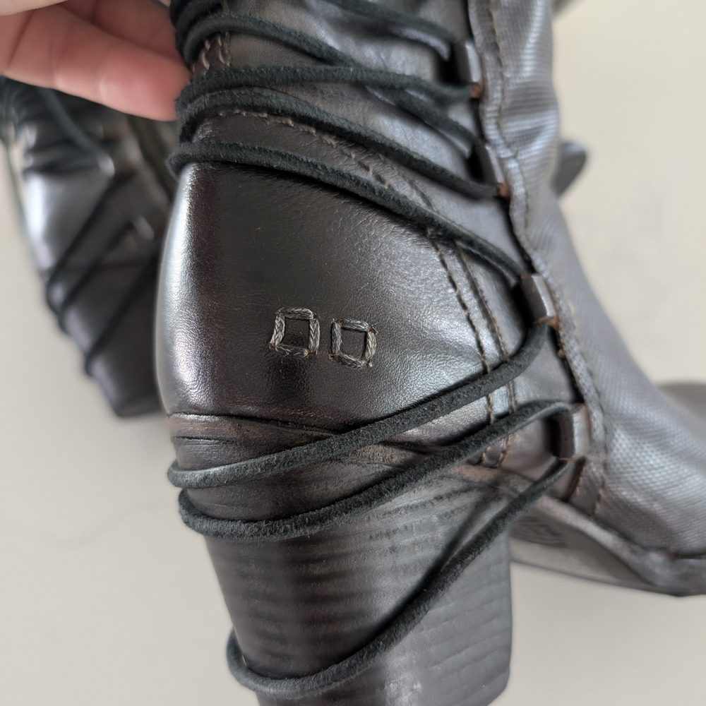 BED|STU Dark Brown Ankle Boots with Lace Detail - Picture 3 of 8